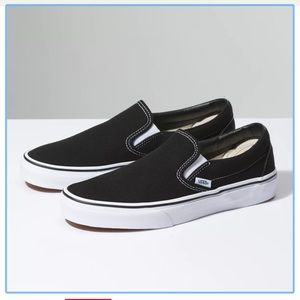 Vans classic black/white slip on